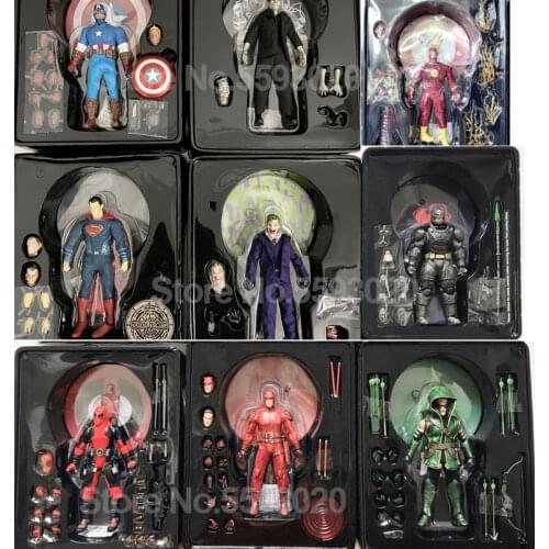 Mezco Joker Frankenstein Green Arrow Deadpool Action Figure Flash Toy Christmas Gift 6 Inch