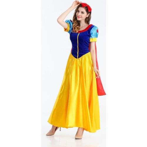 Snow White costume Princess Dress women lovely long Anime cinderella dress adult Halloween Cosplay Role play costume 2134