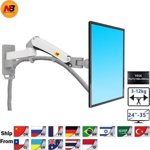 New NB F300 Gas Spring 24-35 inch LED TV Wall Mount Monitor Holder Ergonomic Mount Arm Max. VESA 100*100mm Loading 3-12kgs