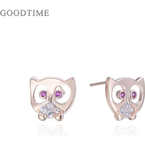 Fashion Earring New 925 Sterling Silver Jewelry Earrings Women Girl Owl Shape Silver Stud Earrings For Party Office Dress Up
