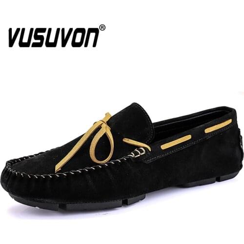 Leather Casual Shoes Men Boat Shoes Genuine Leather Men Loafers Slip On Mens Flats Soft Moccasins Driving Shoes for Male
