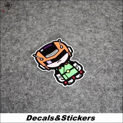 NO.L237 Cartoon Green Cool Face 3M Reflective Modified Stickers Car Glass Waterproof Decals Racing Motorcycle