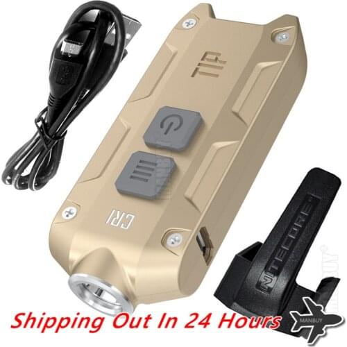 Nitecore TIPCRI Metal Key Button Light with Multi-purpose Clip + USB Charging Cable Outdoor Daily Camping Hiking EDC Flashlight