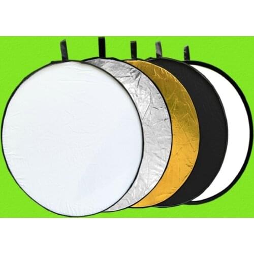 60/80/110cm 5 in 1 round Multi Round Collapsible disc Light Reflector Diffuser for Flash Photo Studio Photography