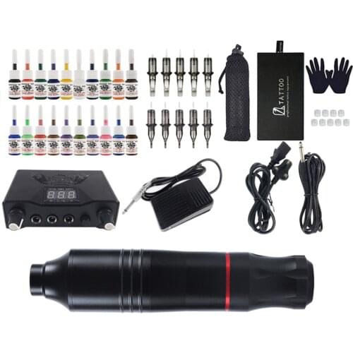 Professional Cartridge Tattoo Machine Pen Rotary Set for Tattoo Artists Beginners -UK Plug