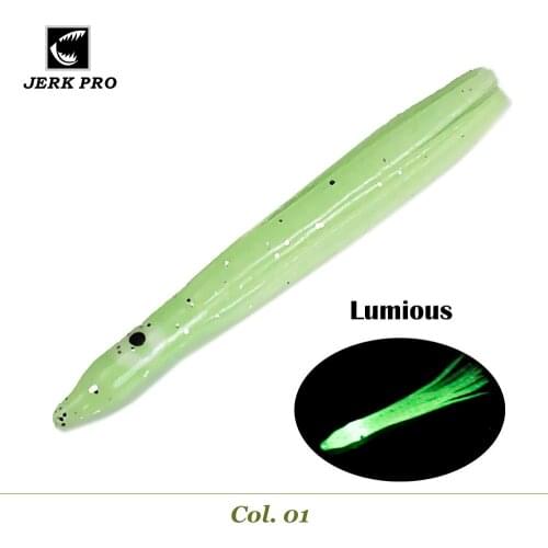JERK PRO 10PCS Needle-shaped Squid Skirts Soft Octopus Baits Lures Luminous Color Available Tackl Craft for Jigging Assist Hooks
