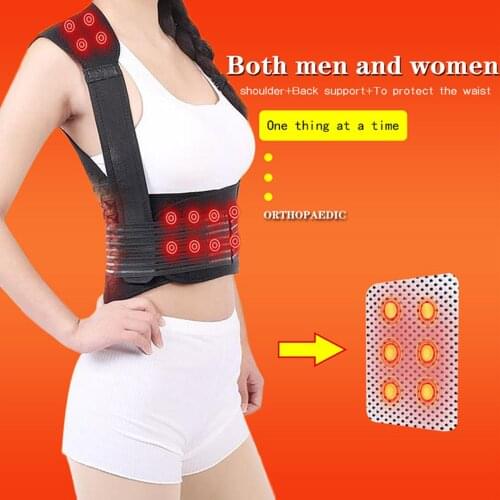Self-Heating Vest 40-Magnetic Therapy Shoulder Back Abdomen Waist Support Brace Posture Corrector for Men Women Pain Relief