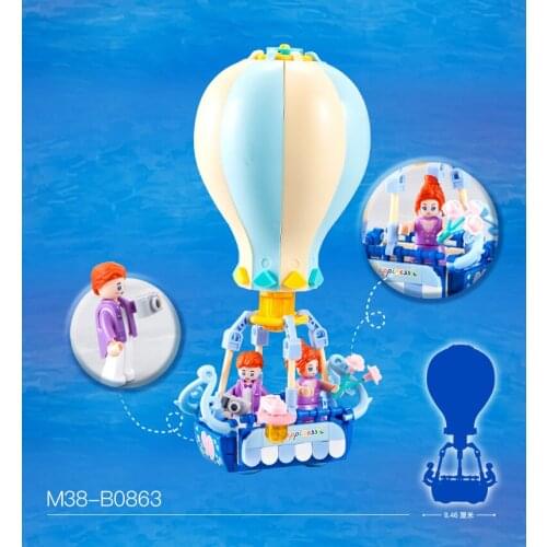 Happy sLuban M38-B0863 Aegean Sea Couple hot air balloonl Beach toy Childrens Puzzle Assembled Building Block Toy Gift for gir