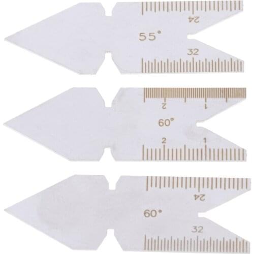 55/60 Center Gauge Angle Degrees Template Inch Metric Screw Thread Pitch Tools