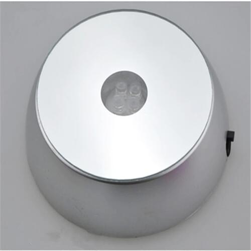 LED Colorful/White Base Light Laser Rotating Electric Crystal Display Base Stand Holder with Glass Transparent Objects