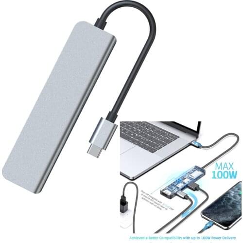 USB C Hub 3 HDMI-compatible Rj45 1000M Adapter TF SD Reader PD 3.0 for MacBook Pro/Air M1 Type-c OTG Hub Cable Connector Splite