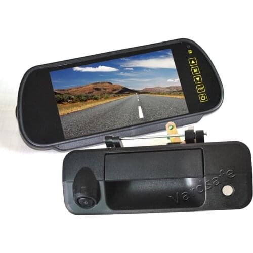 Vardsafe VS435K | Tailgate Handle Reverse Camera + 7 Inch Clip-on Rear View Mirror Monitor for Toyota Tundra (2007-2013)
