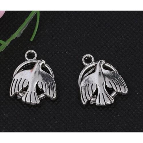 Vintage Silver Peace Dove Charms Pendant For Jewelry Making Bracelet Necklace Crafts Handmade Accessories DIY Gifts Hot Z12