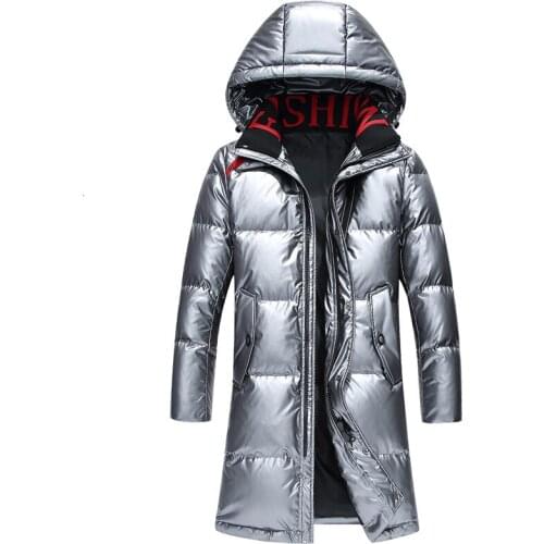 High Quality Men Winter White Duck Down Parka Thick Warm Hooded Outwear Black Long Mens Down Coat Mens Down Jacket