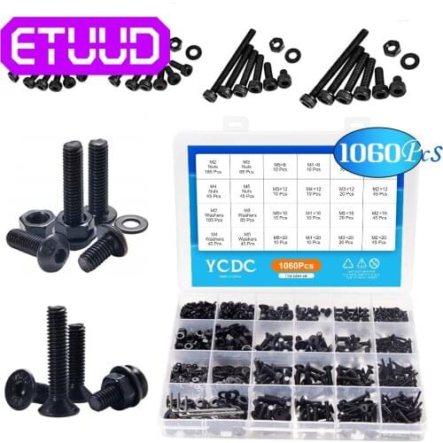 YCDC 1060Pcs M2 M3 M4 M5 Screw Flat Head Phillips Screws Laptop Notebook Screws Set Kit for Computer Small Screw Assortment Kit
