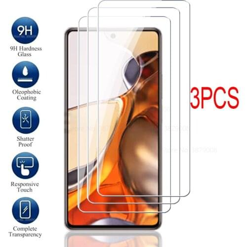 3pcs protective glass for Xiaomi Mi 11T Pro glass screen protectors film cover for Xiaomi 11 T Pro Phone Tempered flims 6.67