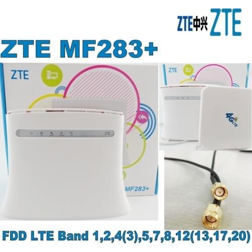 ZTE Router MF283+ 800/1800/2600MHz 4G 2G 3G LTE 150Mbps with SMA ANTENNE
