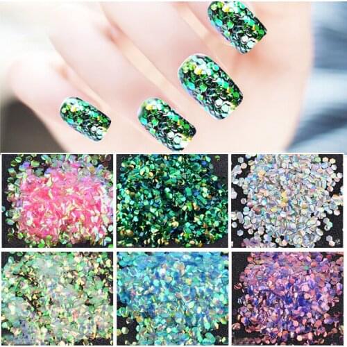 Fish scale sequin glitter mermaid sticker Manicure mermaid shell sequin bag one pack 5g 6 colors to choose from