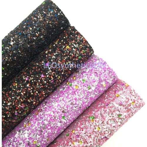 1PC 21X29CM Synthetic Letaher, Cuero Sintetico Chunky Glitter Leather For Making Bows Accessories LEOsyntheticoDIY T135A