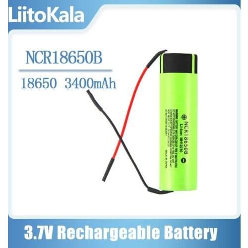 1PCS Liitokala new original NCR18650B 3.7V 3400mAh 18650 rechargeable lithium battery for mobile power battery + DIY Linie