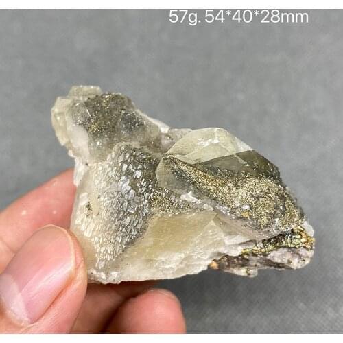 100% natural calcite pyrite ore specimen quartz crystal gemstone Free shipping