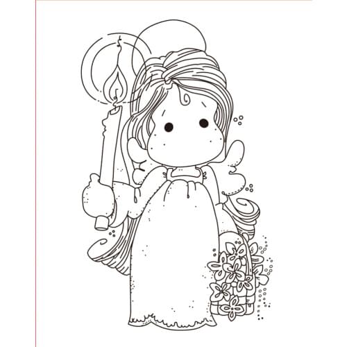 10x8 Girl holding flowers TBig ice cream ransparent Clear Stamps Silicone Seals for DIY scrapbooking photo album Card Making