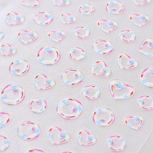 5D Lovely Colorful Pink Blue Bubble Nail Stickers Stereo Back Rubber Nail Art Design Decoration Stickers Decal 1Pcs 2021 New