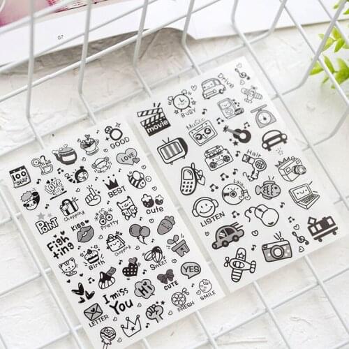 6PCS New Cute Little Icon Series Children Stationery Stickers For DIY Albums Scrapbooking Diary Decoration Cartoon Depicting