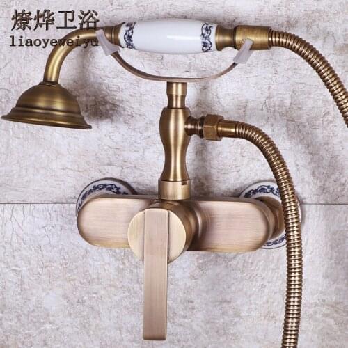 Antique Copper Bath Shower Shower Set Showerhead Shower Head Simple Household Handheld Toilet Cold Faucet