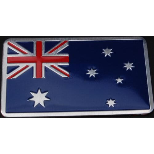 Auto Car Aluminum Australia Flag Trunk Rear Badge Emblem Side Sticker 80*50mm Fit For Mazda 2 3 6 7 CX-5 VW Golf Polo ect