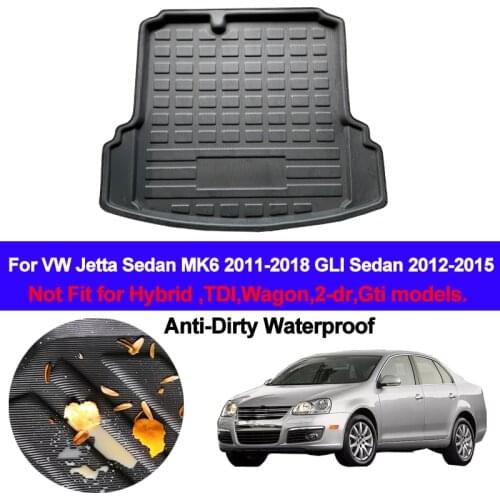 Car Rear Boot Cargo Liner Tray Trunk Luggage Floor Mat Carpets Pad For VW Jetta Sedan 4-dr MK6 2011- 2014 2015 2016 2017 2018