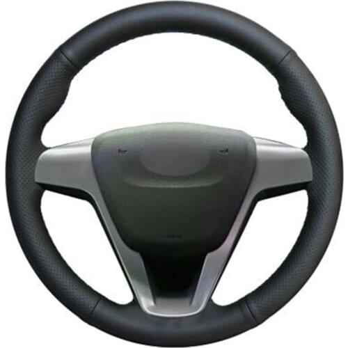 Car Steering Wheel Covers Wrap Black for Lada Vesta 2015-2019 for Xray 2015-2019