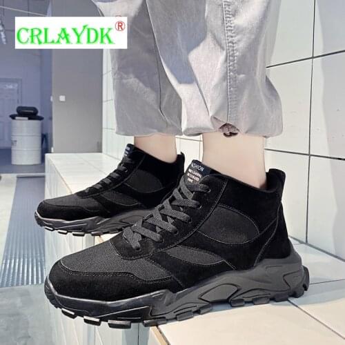 CRLAYDK Winter Warm Shoes New Mens Breathable Running Comfortable High Top Sneakers Sports Walking Casual Ankle Outdoor Tennis