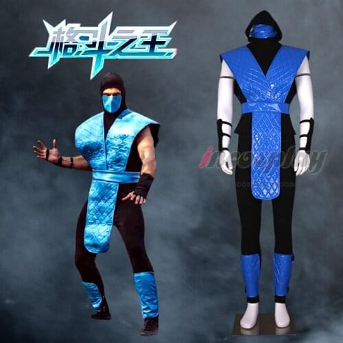 Game King of Fighters Blue Fight Uniform/Outfit Cosplay Costume Any Size For Men Halloween Free Shipping 2019 Customized