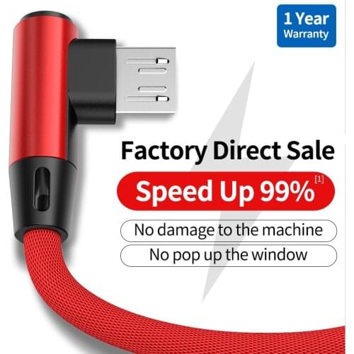 OLAF 90 Degree Elbow Micro Usb Cable For Samsung S7 S6 Huawei Xiaomi Redmi 2M 3M Fast Charging Data Sync USB Cable Charger Cord
