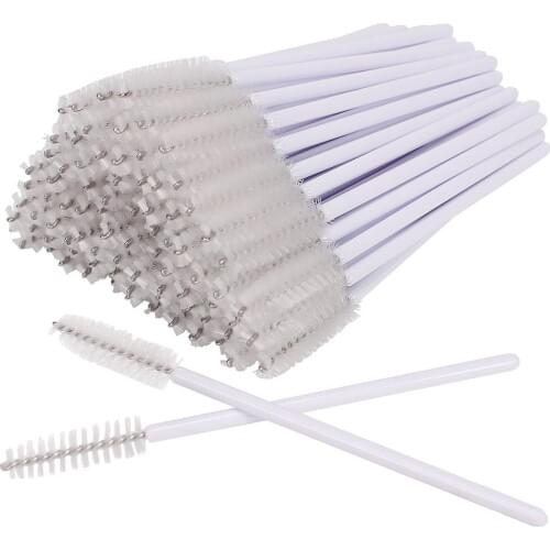 200pcs Disposable Mascara Wand Eyelash Eyebrow Brushes White Applicator Eyelash Extension Make Up Brush Accessories