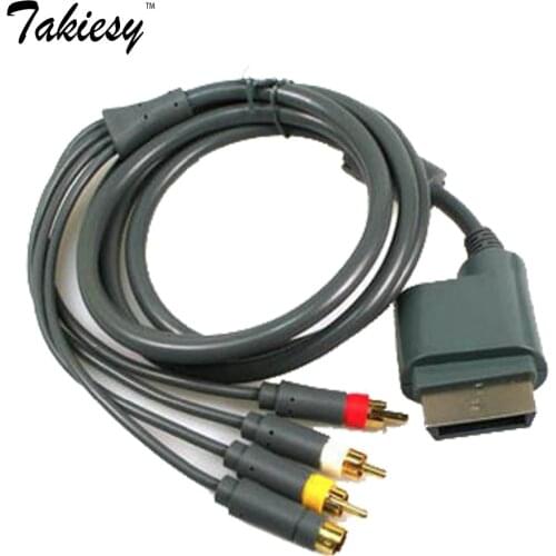 Takiesy Gray S Video Composite AV RCA Cable Cord For Microsoft Xbox 360 XBOX360 TV Game