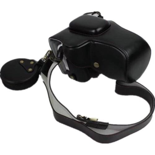 Black/Brown/Coffe Digital Camera Leather Case Cover For Canon EOS 200D With Storage Bag Bottom Opening Case