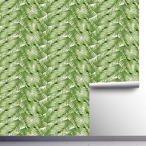 Beautiful Green Plant Style 45*300 cm Thickened Waterproof Self-Adhesive Wallpaper for Room Decoration and Furniture Renovation