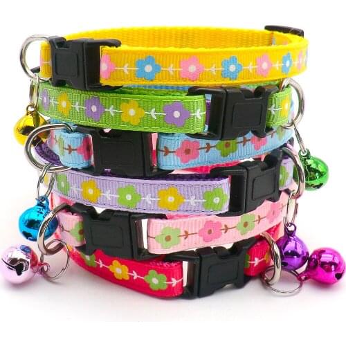 Small Medium Dog Collar Ins Style Lovely Multicolor Cat Collar Pet Collar Pet Accessories Flower Print Bell Pet Dog Product