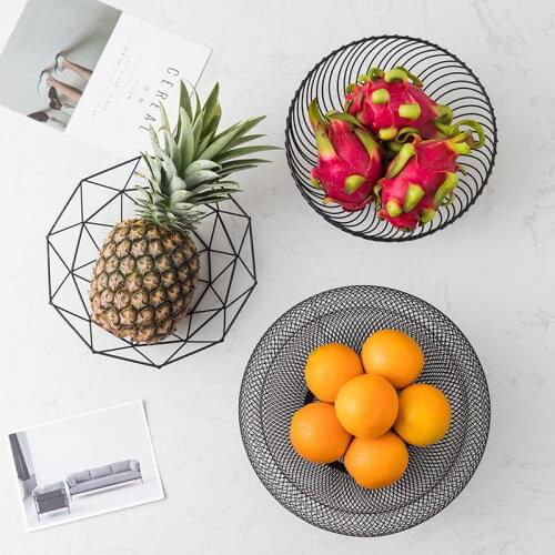 Metal Fruit Vegetable Storage Bowls Kitchen Egg Baskets Holder Nordic Minimalism