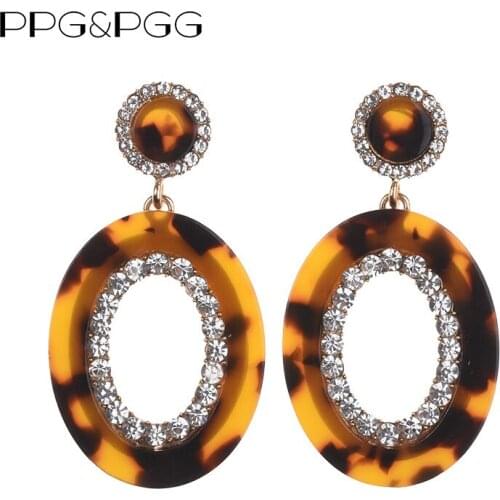 PPG&PGG Fashion Bohemian Statement Resin Dangle Earrings For Women Acrylic Wedding Party Jewelry Christmas Gift Wholesale Hot