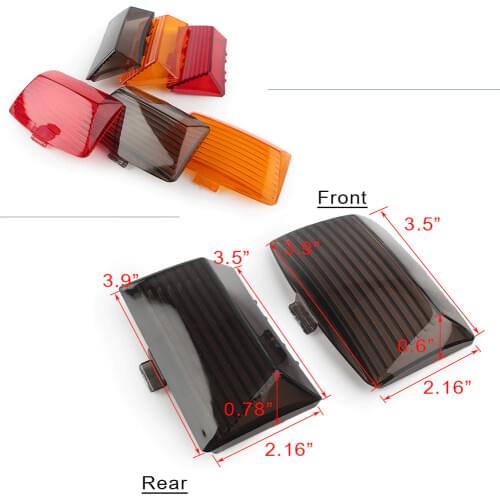 2PCS Motorcycle ABS Fender Tips Mud Guard Light Lens Cover For Harley Touring Ultra Classic FLHTCU & FLHT Electra Glide Standard