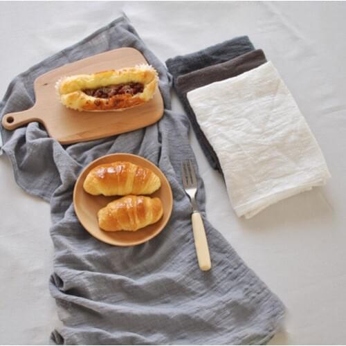 Solid Japanese Style Table Mat Napkin Cotton Linen Dessert Table Napkins Tea Towels Kitchen Dishcloth Placemats 45*65cm