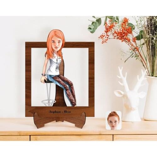 Personalized Women 'S Caricature Of Wooden STANDING 3D Biblo-39
