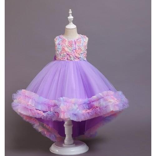 Flower Embroidery Baby Girls Dress Opening Ceremony Clothing Tutu Party Wear Girls Princess Dress Flower girl Kids Vestidos