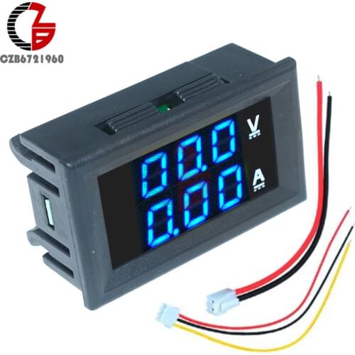 DC 0-100V 0-10A Digital Voltmeter Ammeter 12V 24V 36V 48V Car Motorcycle Electric Bicycle Voltage Current Meter Battery Tester