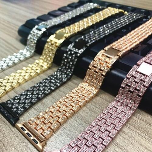Exquisite Strap for Apple Watch Band Series SE/6/5/4/3/2 Girls/Women Diamond Bling Fashion Bracelet for iWatch 44MM 40MM 42/38MM