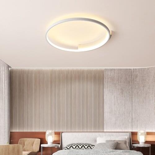 Modern LED Ceiling Overhead Lamp for the Bedroom Kitchen Foyer Dining Room Round Black White Suspended Chandelier Home Lighting