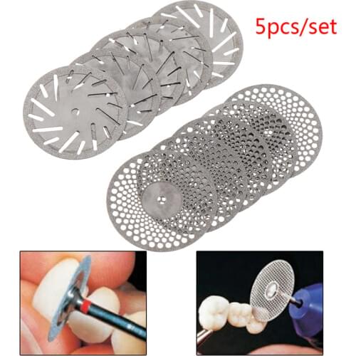 Dental thin Ultra-thin double sided sand diamond cutting disc with mandrel for separating polish ceramic Teeth Whitening 1/5pcs